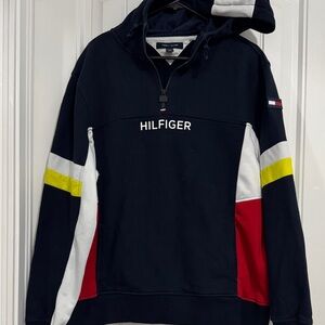 Tommy Hilfiger Blue Hoodie with Red and indigo Details